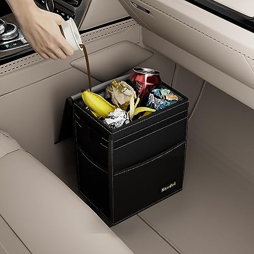 K KNODEL Car Trash Can: Waterproof Garbage with Lid