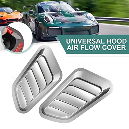 Universal Silver Car Hood Vents - Set of 2