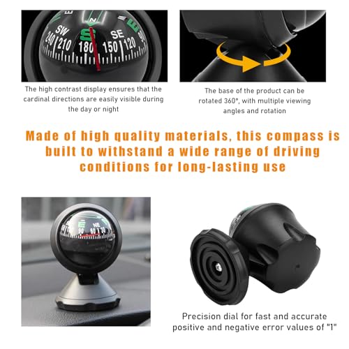 SUV Car Compass Ball, Adjustable Mount Navigation Guide