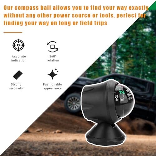 SUV Car Compass Ball, Adjustable Mount Navigation Guide