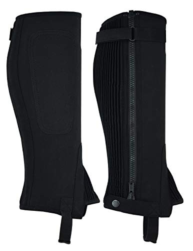 Adult Black Leather Equestrian Half Chaps by A&H Apparel