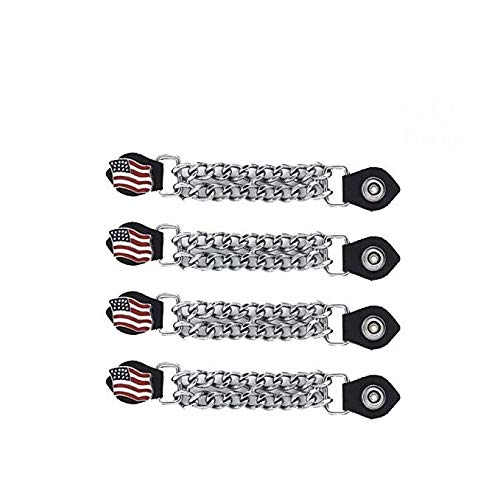 U.S.A Flag Leather Vest Extender, Pack of 4