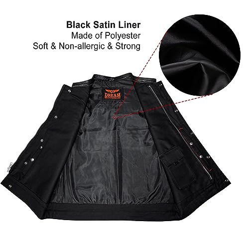 Men's SOA Denim & Leather Motorcycle Riding Vest