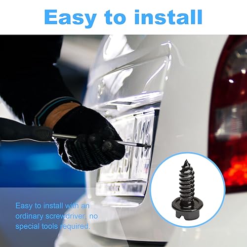 Ziciner Rustproof License Plate Screw Kit - 4PCS