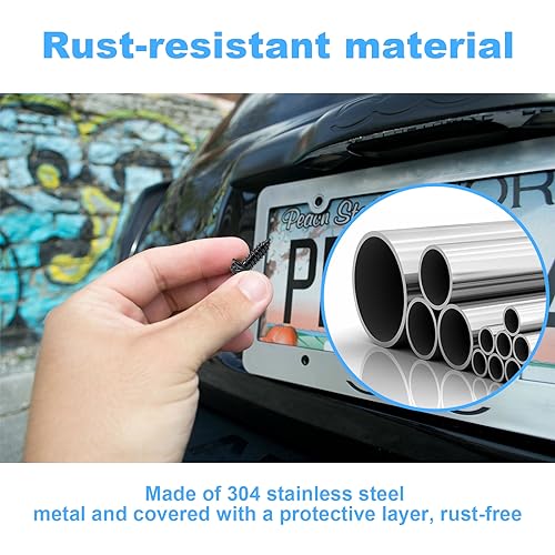 Ziciner Rustproof License Plate Screw Kit - 4PCS