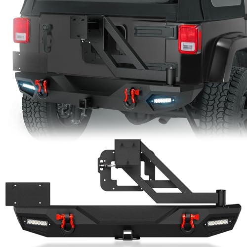 Off-road Rear Bumper with Spare Tire Carrier for Jeep Wrangler JK/JKU