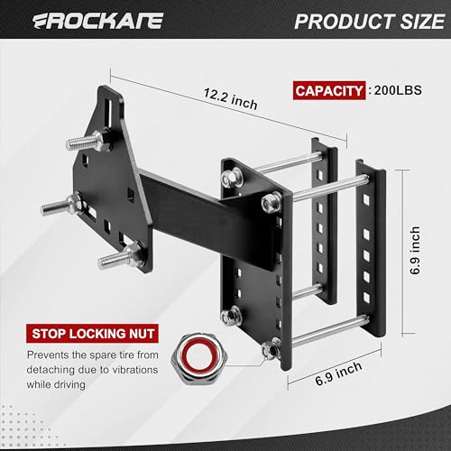 Trailer Spare Tire Carrier with 200 LBs Capacity