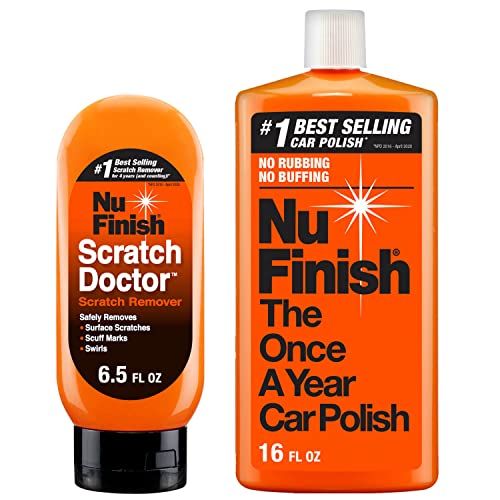 Complete Car Care Kit: Nu Finish Exterior + Scratch Doctor Car Scratch Remover + Once a Year Car Polish
