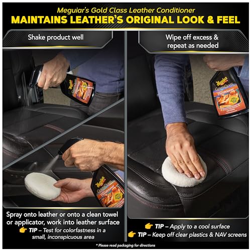 Meguiar's Leather Care Kit: Cleaner, Conditioner, Applicator & Towel