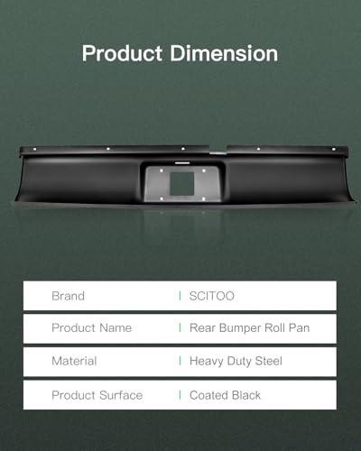 SCITOO Steel Textured Black Rear Bumper Replacement