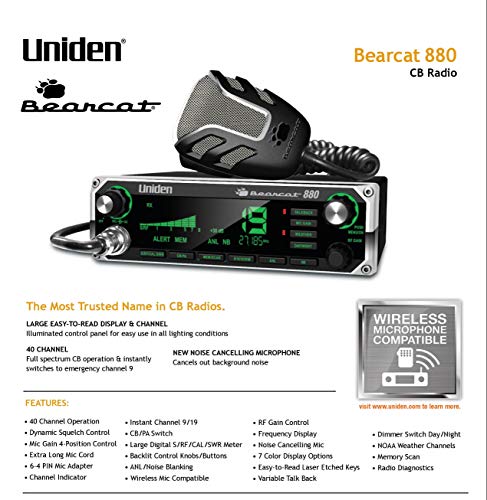 Uniden BEARCAT 880 CB - 40 Channels, 7-Color LCD
