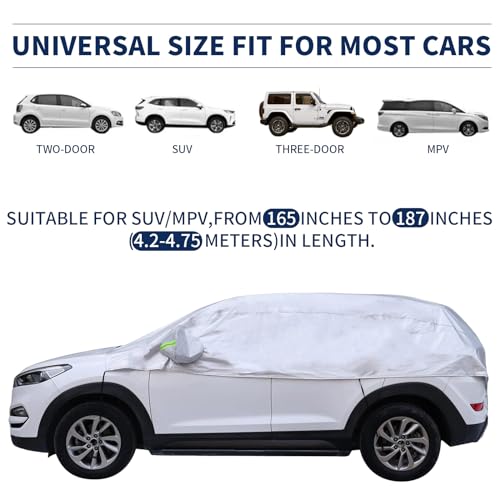 Universal Fit Car Windshield Cover with Reflective Straps
