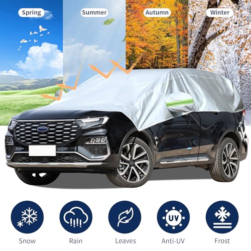 Universal Fit Car Windshield Cover with Reflective Straps