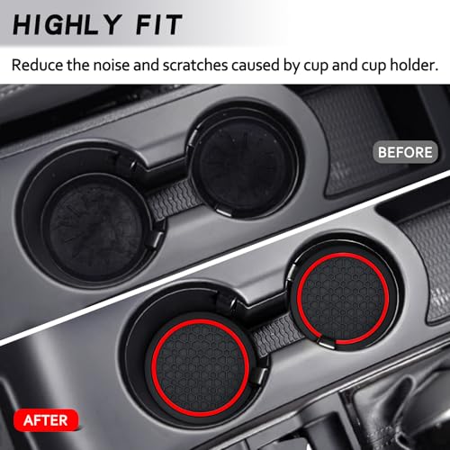 Auprite Car Cup Coasters, 2 Pack, Red, 2.77