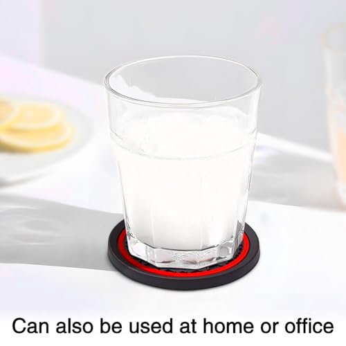 Auprite Car Cup Coasters, 2 Pack, Red, 2.77