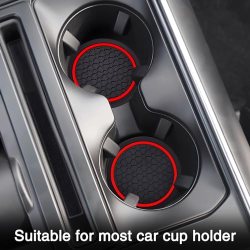 Auprite Car Cup Coasters, 2 Pack, Red, 2.77