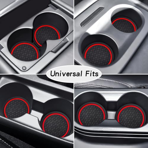 Auprite Car Cup Coasters, 2 Pack, Red, 2.77