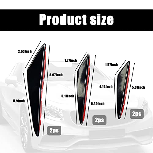 6 PCS Carbon Fiber Car Front Bumper Lip