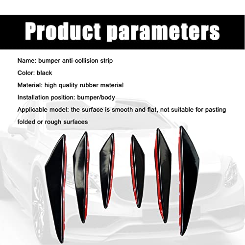 6 PCS Carbon Fiber Car Front Bumper Lip