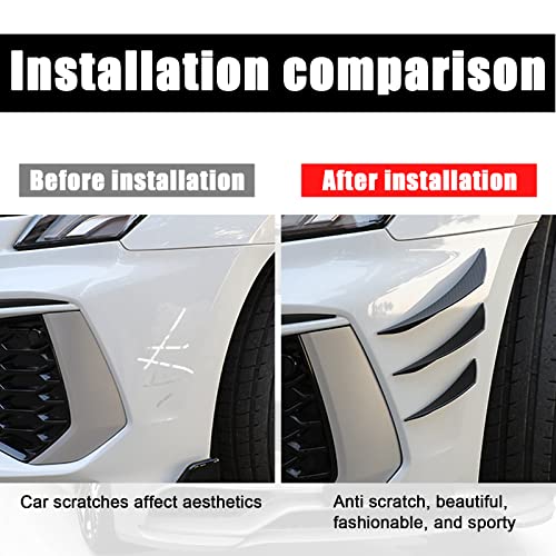 6 PCS Carbon Fiber Car Front Bumper Lip