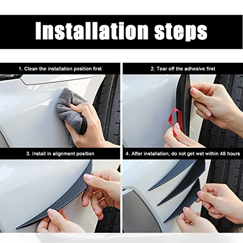 6 PCS Carbon Fiber Car Front Bumper Lip