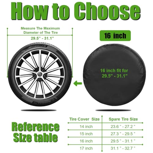 Black PU Leather Spare Tire Cover for Jeep, Trailer, SUV, Truck
