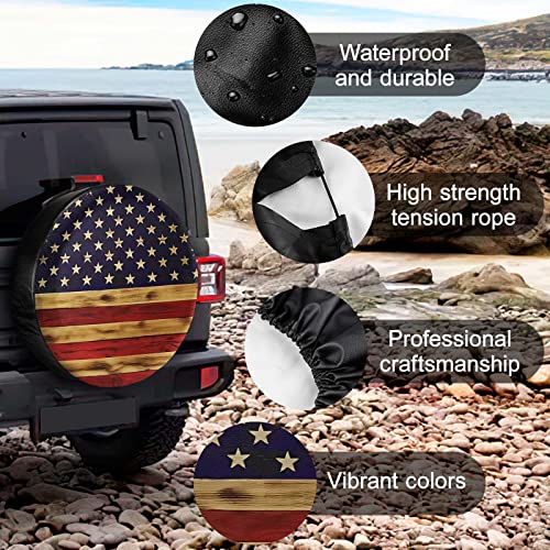 American Flag Spare Tire Cover - Waterproof & Sunproof
