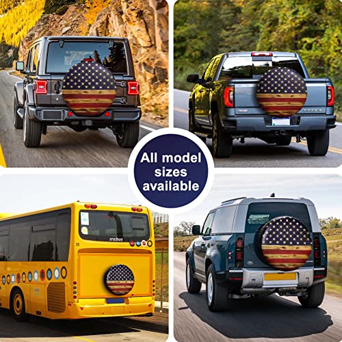 American Flag Spare Tire Cover - Waterproof & Sunproof
