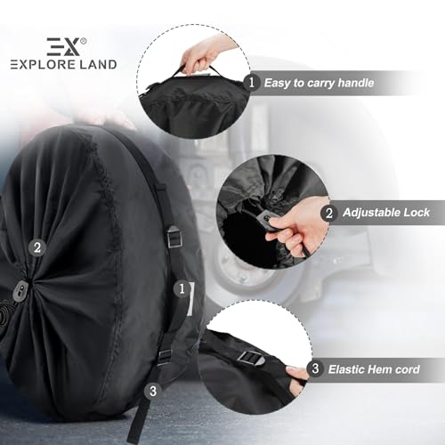 Explore Land Winter Spare Tire Storage Bag, 4 Pack
