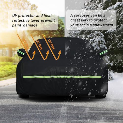 Custom Waterproof Car Cover for Mustang GT/Cobra/Shelby/Bullitt/ECOBOOST (Black)