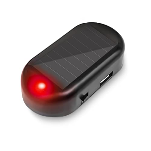 Car Solar Power Simulated Alarm Security Light with USB Charger