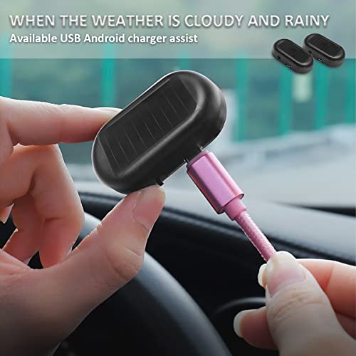 Car Solar Power Simulated Alarm Security Light with USB Charger