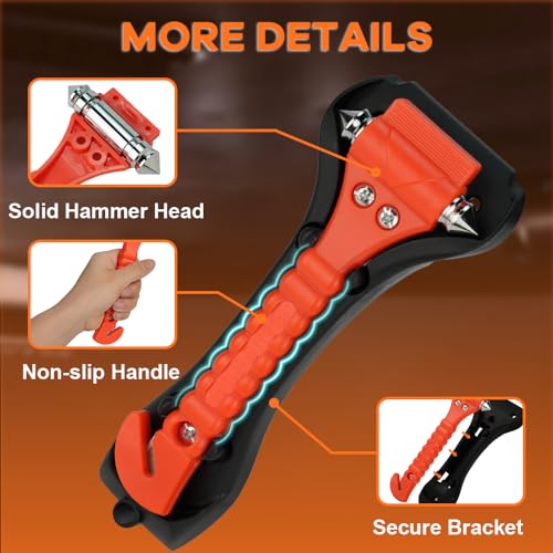 Car Safety Hammer Set - 2-in-1 Auto Rescue Tool