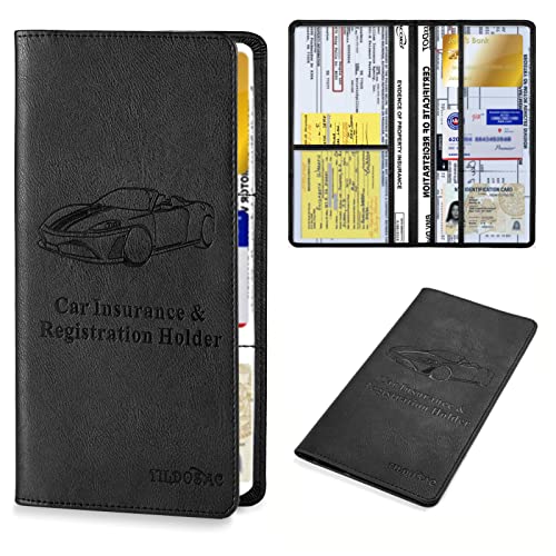 Car Registration & Insurance Card Holder: Auto Glove Box Organizer