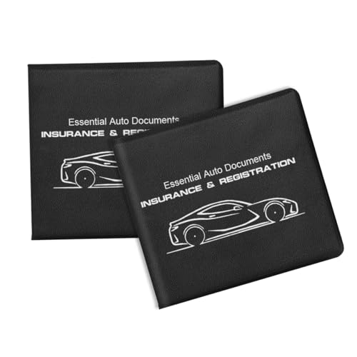 Car Registration and Insurance Holder 2 Pack, Black