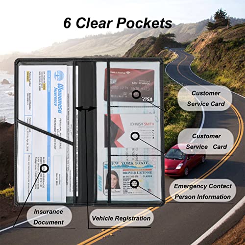 Black Premium Car Registration and Insurance Holder – Glove Box Organizer