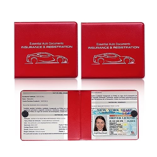 Ziciner Car Insurance Holder - 2 Pack Red