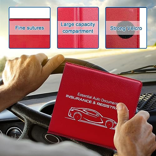 Ziciner Car Insurance Holder - 2 Pack Red