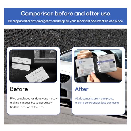 Dickno Car Registration and Insurance Holder, Auto Card Organizer