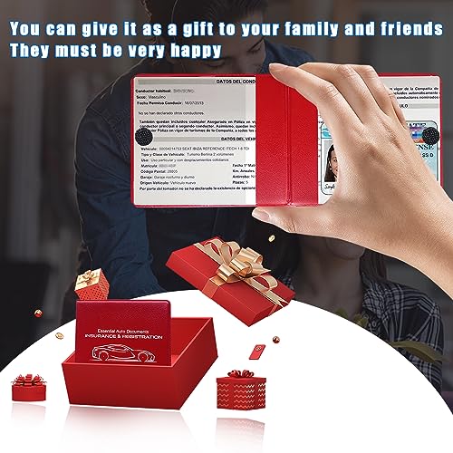 Ziciner Car Insurance Holder - 2 Pack Red