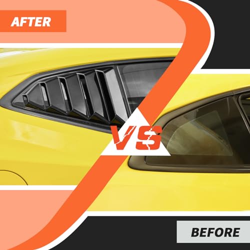 Chevy Camaro Rear Side Window Louvers, Black