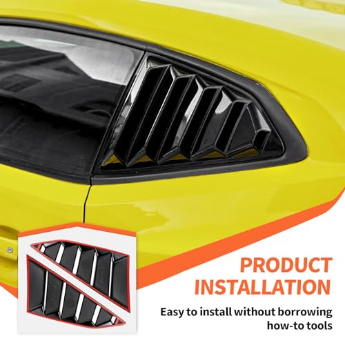 Chevy Camaro Rear Side Window Louvers, Black