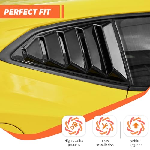 Chevy Camaro Rear Side Window Louvers, Black