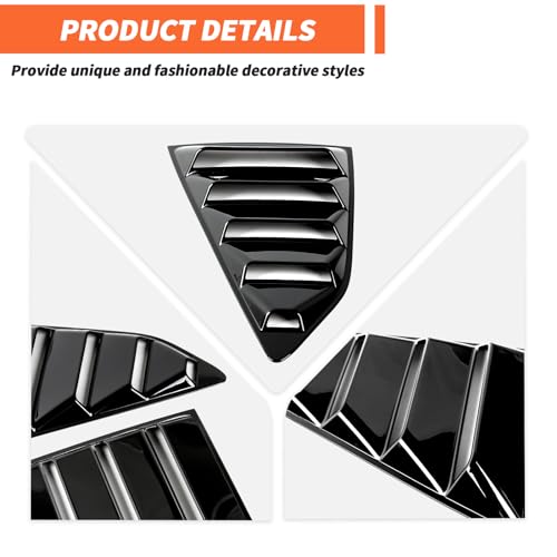 Chevy Camaro Rear Side Window Louvers, Black