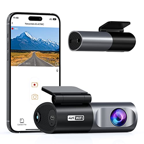 WiFi Dash Camera 4K 2160P, Parking Mode, G-Sensor