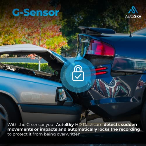 AutoSky Dual Dash Cam - Full HD, 32GB Memory