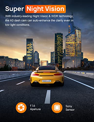 WiFi Dash Camera 4K 2160P, Parking Mode, G-Sensor