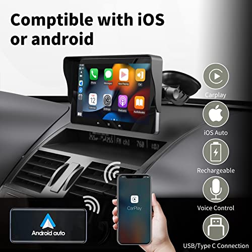 7" Wireless Car Stereo with Apple CarPlay & Android Auto