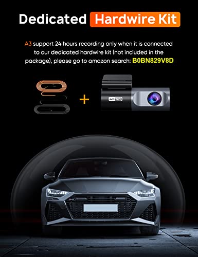 WiFi Dash Camera 4K 2160P, Parking Mode, G-Sensor