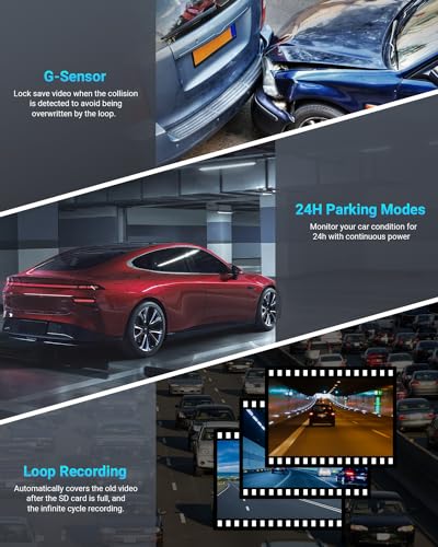 Sarmert 4K Dual Dash Cam - Front and Rear